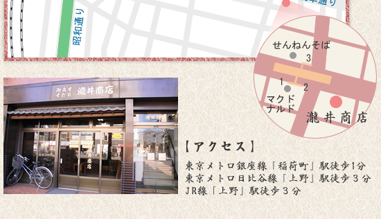 御簾(みす)、すだれ、神具・仏具の専門商店 瀧井商店 案内図
